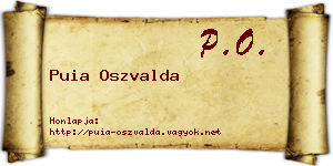 Puia Oszvalda névjegykártya
